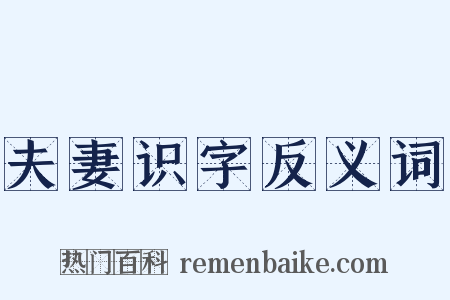 夫妻识字反义词是什么意思的图片